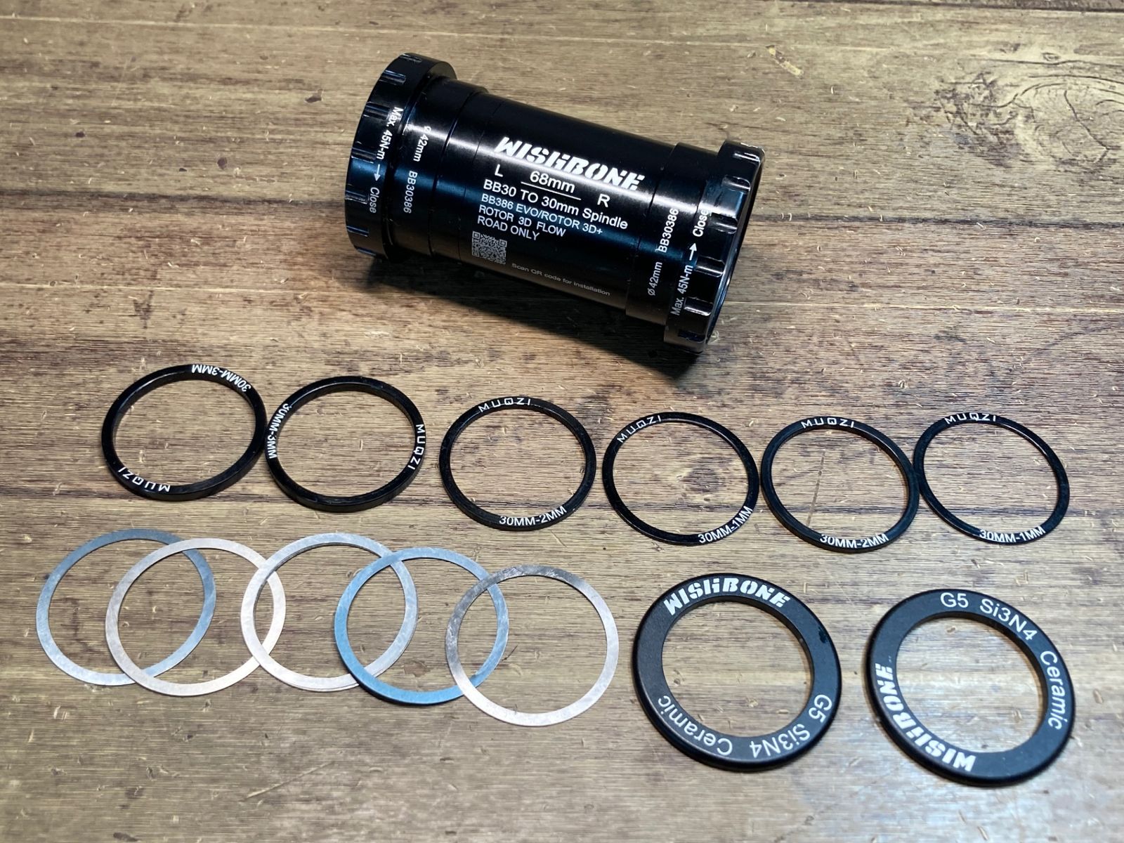 IM554 ウィッシュボーン WISHBONE BB30386 BB30 TO 30mm Spindle Φ42 BB ボトムブラケット