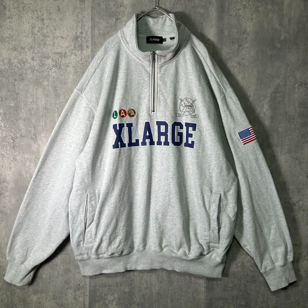 中古・古着通販】X-LARGE (エクストララージ) ハーフジップスウェット