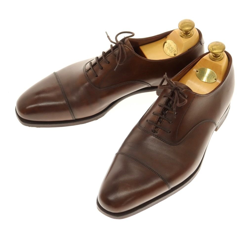 クロケットアンドジョーンズ CROCKETT-JONES ハンドグレード AUDLEY ストレートチップ ドレスシューズ ブラウン サイズ8E メンズ