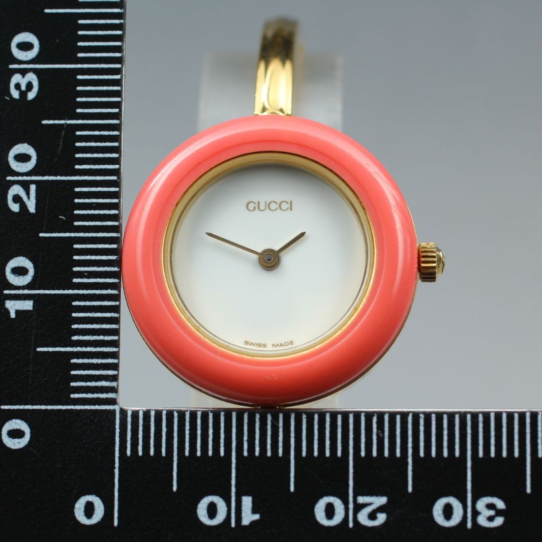 [稼働/新品電池]グッチ チェンジベゼル 11/12.2 QZ レディース グッチ GUCCI チェンジベゼル 11/12.2 ホワイト GP レディース