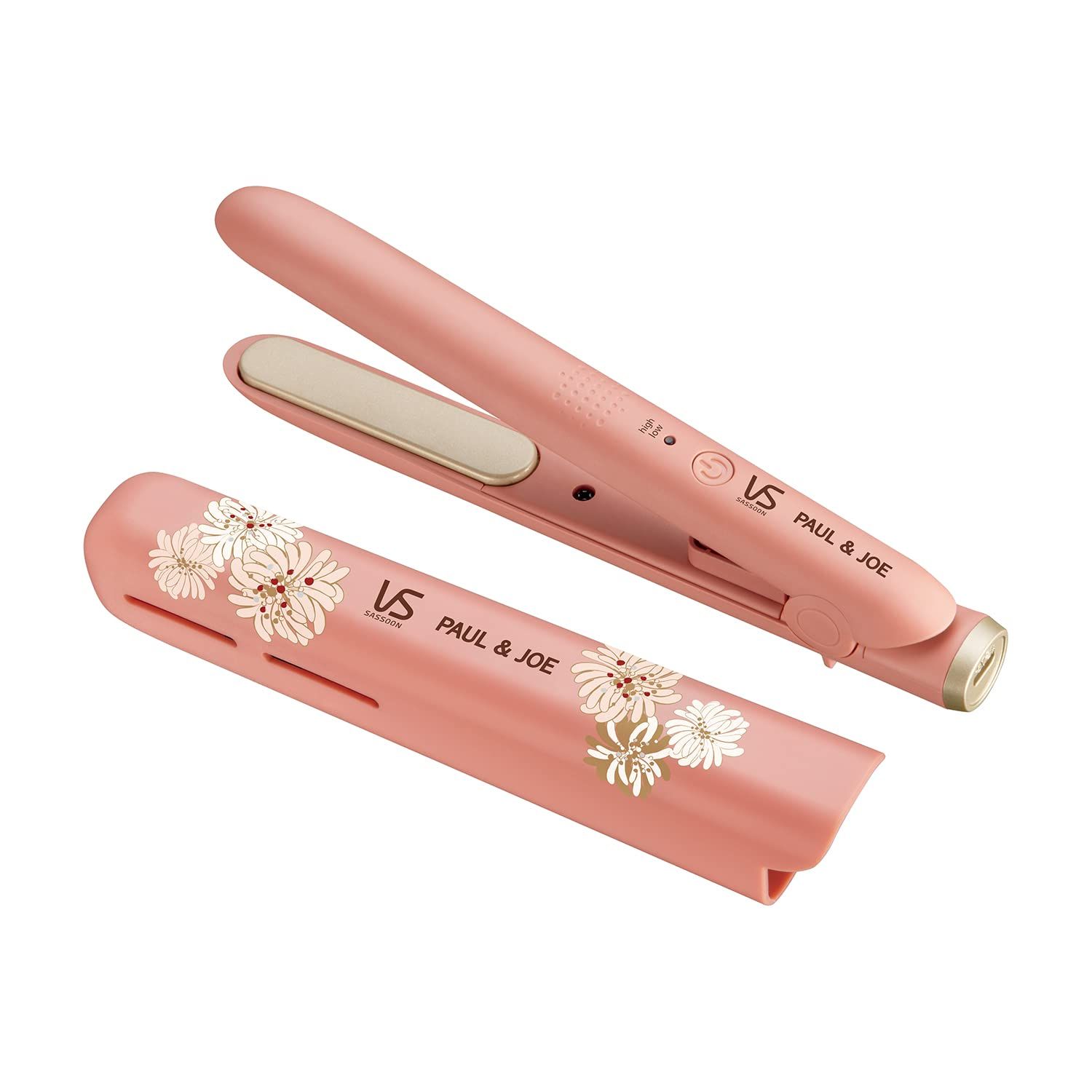 ヴィダル サスーン ヘアアイロン モバイルストレートアイロン ポールu0026ジョー コラボ USB給電式 海外対応 2段階温度調節 ポーチ付き ピンク VSI-1035/PJ [2)ポールu0026ジョーコラボ/ピンク]