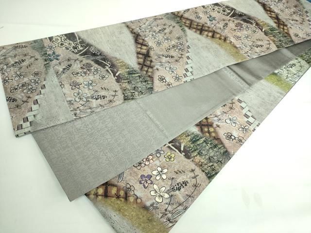 平和屋着物□極上 西陣 とみや織物謹製 とみや帯 全通柄袋帯 花咲山取