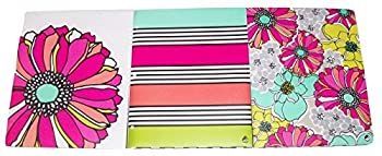 CarolinaパッドStudio Cのセット3?Polyフォルダ~ Whimsical Flower (大きな花ヘッドonホワイト、カラフルなパッチamongブラックandホワイトスト