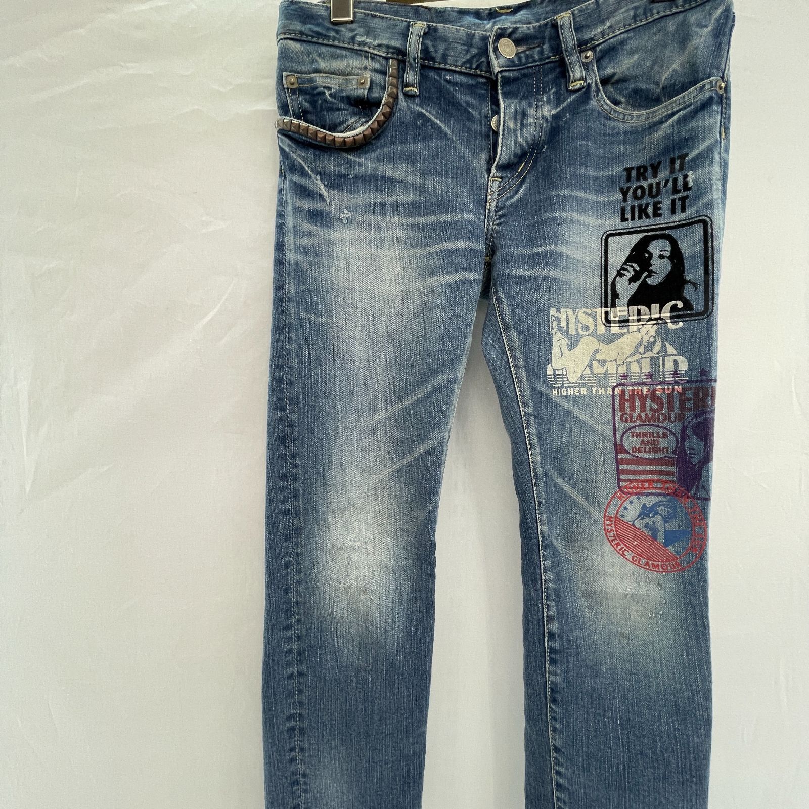 HYSTERIC GLAMOUR スタッズプリントデニム