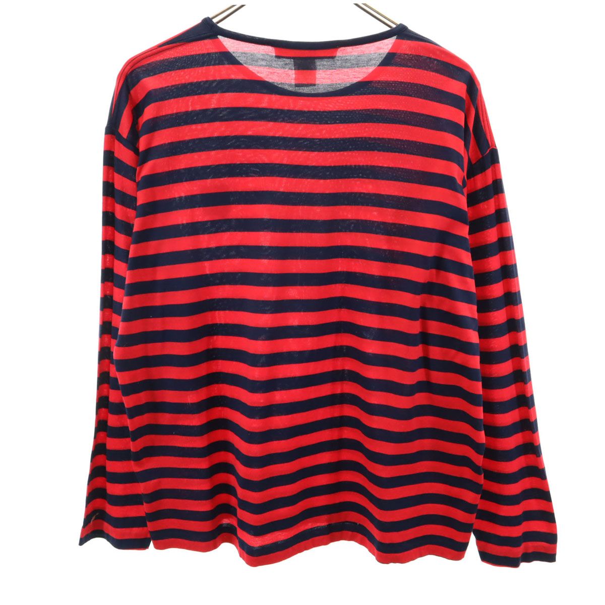LOEWE ロエベ イタリア製 オールド ボーダー柄 長袖 Tシャツ M レッド 
