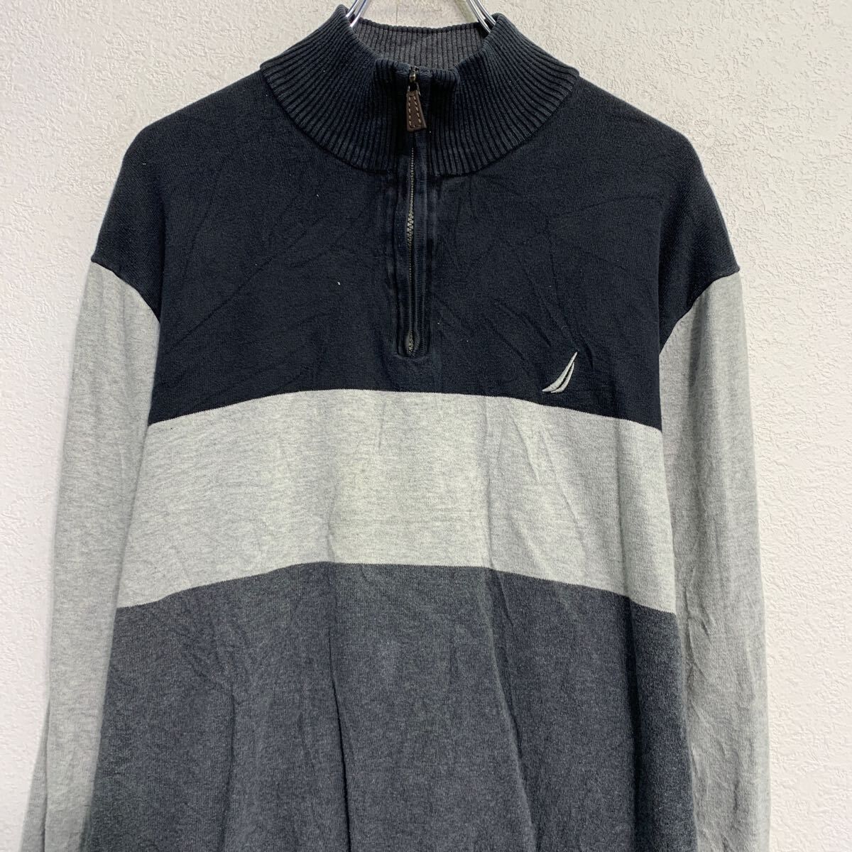 NAUTICA コットンニット セーター 2XL ブラック グレー ホワイト ノーティカ ハーフジップ ビッグサイズ 古着卸 アメリカ仕入  a702-5872 - メルカリ