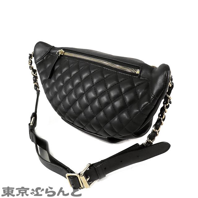 シャネル CHANEL マトラッセ ボディバッグ A57832 ブラック 黒 ゴールド金具 レザー ベルトバッグ 28番台 ウエストバッグ レディース 101825368