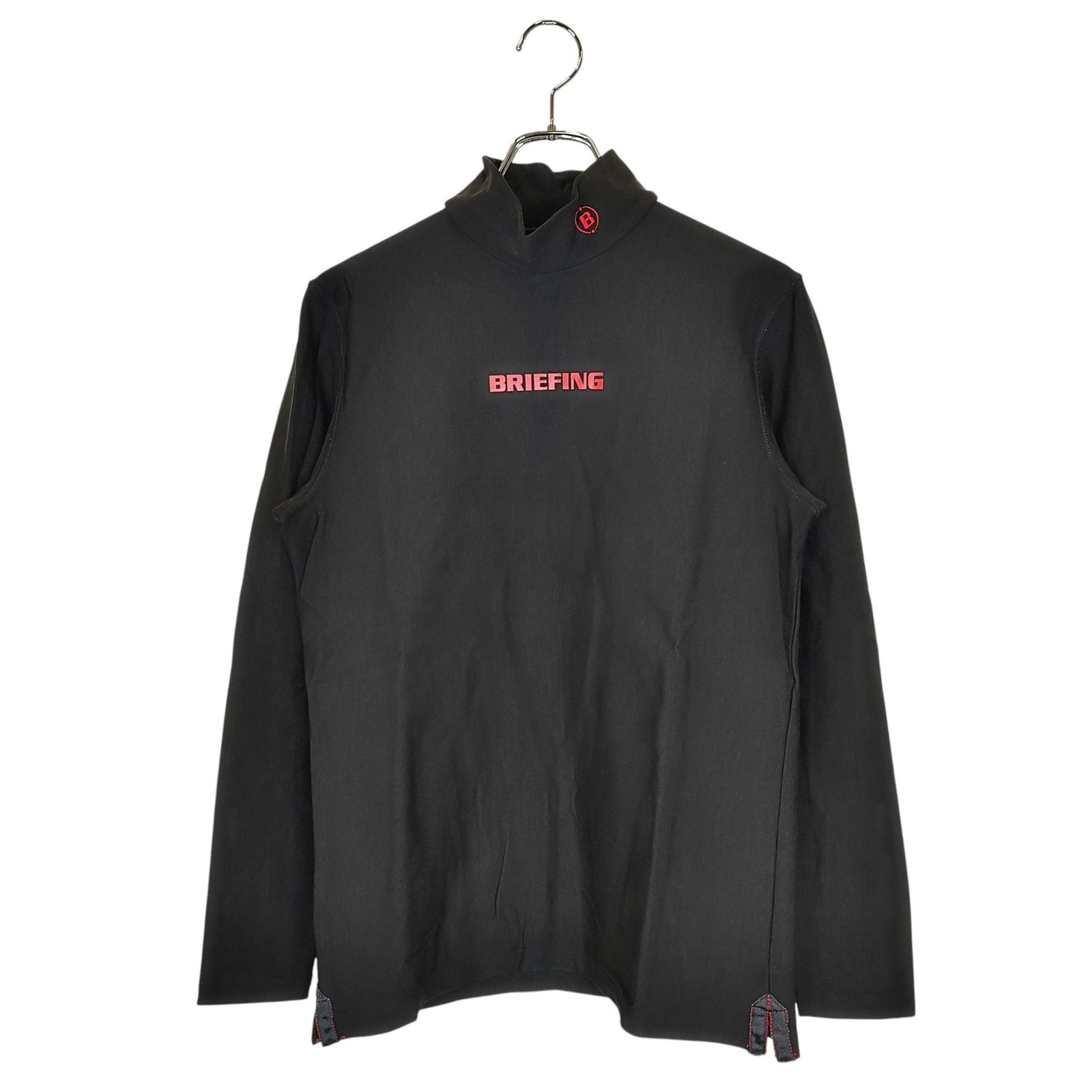 BRIEFING GOLF ブリーフィングゴルフ 21AW WARM LS HIGH NECK 長袖 モックネック Tシャツ BRG213M48 M ブラック|レッド メンズ