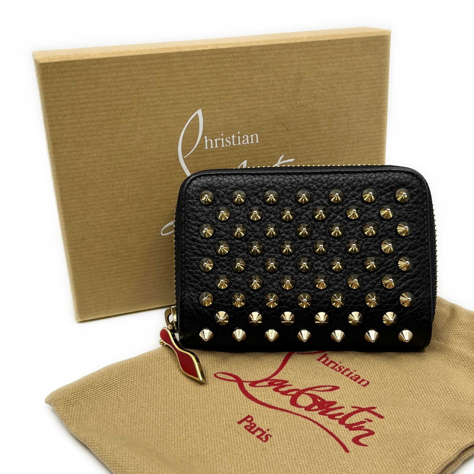 ⭐️ 極美品 ルブタン パネトーネ スパイク スタッズ コインケース 鑑定済 Christian Louboutin クリスチャン ルブタン パネトーネ