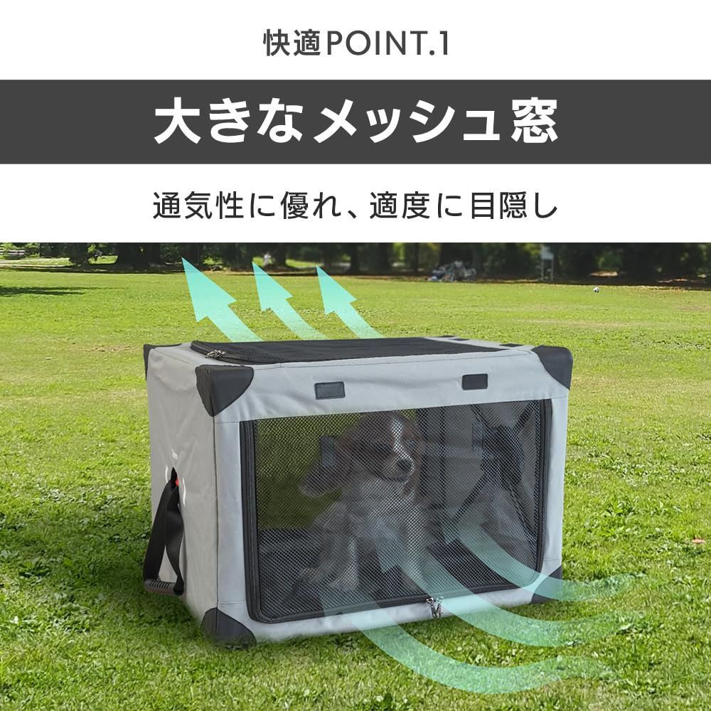 【新品未使用】ペットクレート 折りたたみケージ Sサイズ キャリー 猫 犬 ネイビー ペットキャリー シンセーインターナショナル