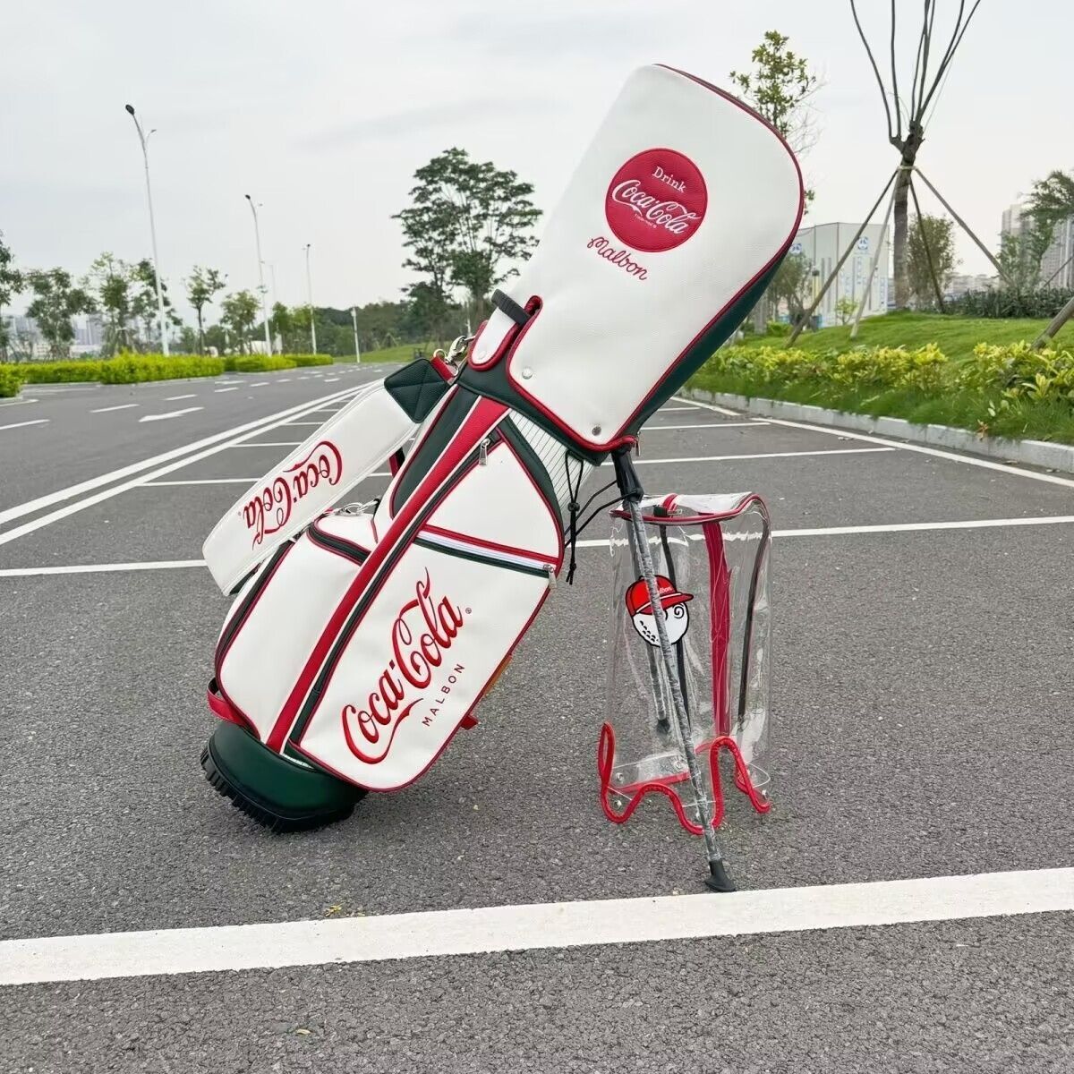マルボンゴルフ×コカコーラ malbon golf キャディバッグ フード2種類付き スタンド型 ss0211