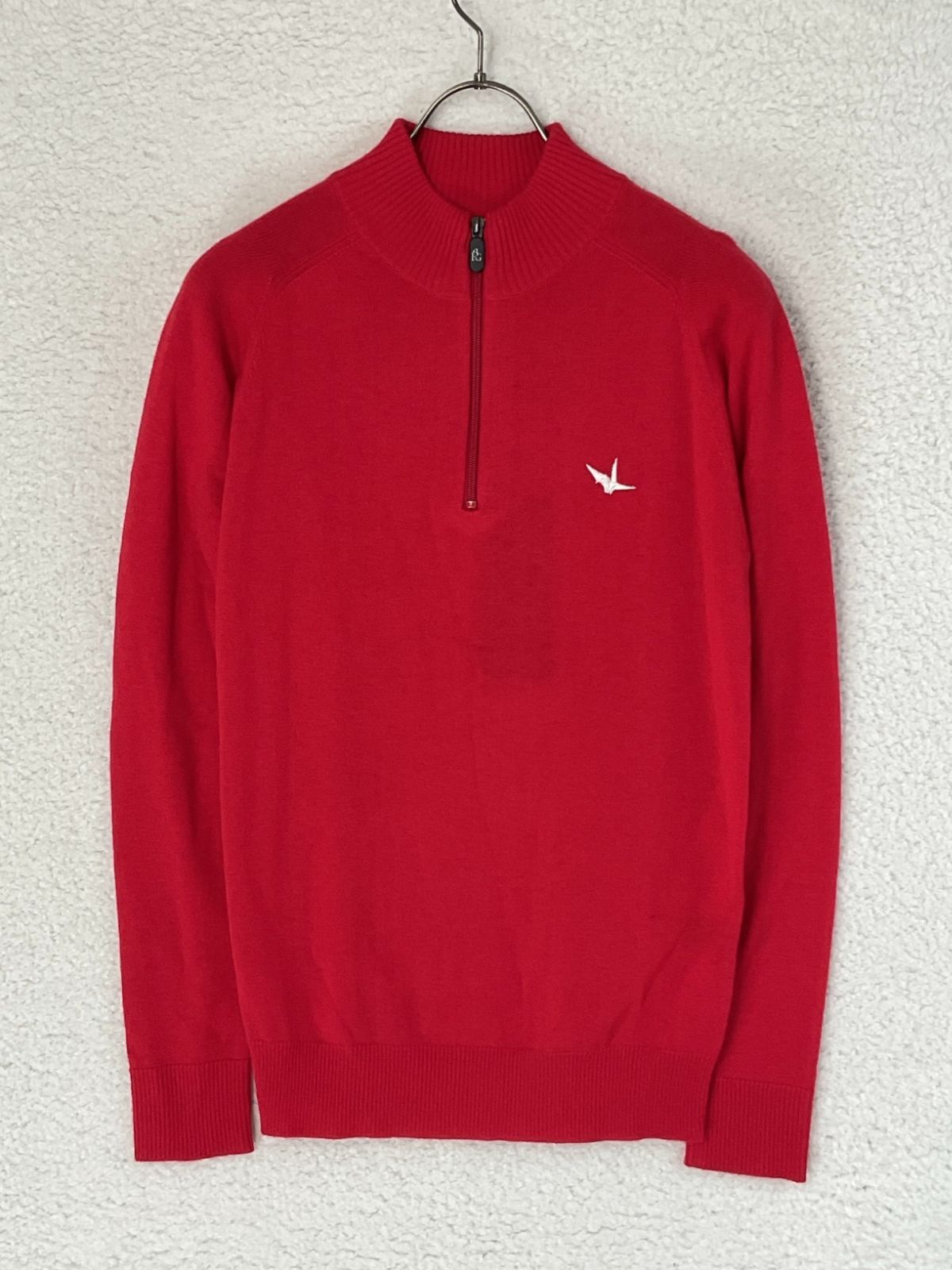 【未使用】1PIU1UGUALE3 GOLF プルオーバージップニット サイズ5 未使用 1PIU1UGUALE3 GOLF 3 レッド ZIP KNIT プルオーバージップ