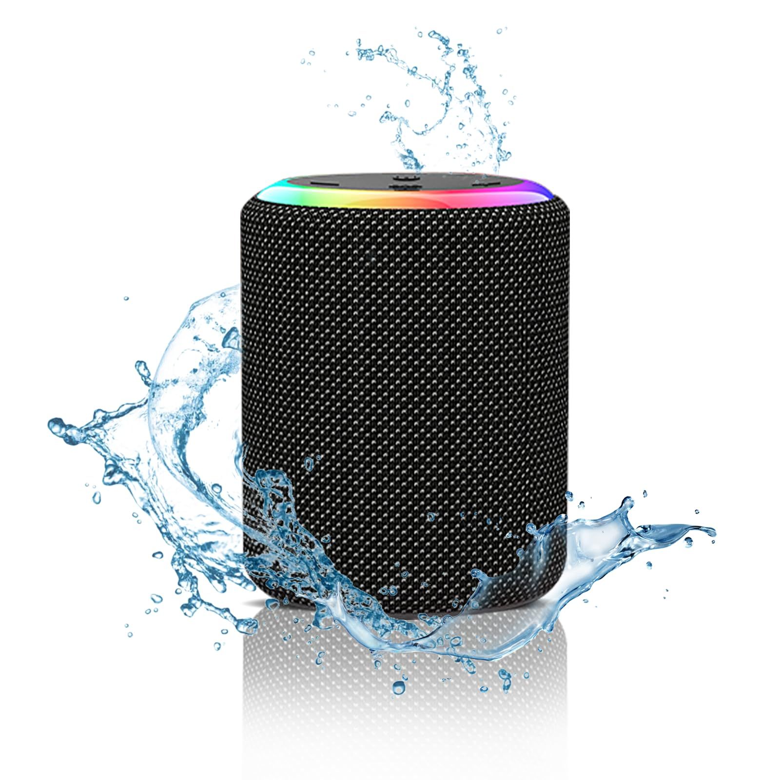 大人気 HIFI音質 大音量 ポータブルスピーカー の新アップグレード 小型 Bluetooth5.3 LEDライト付き Type-C充電 ワイヤレススピーカー IPX7防水 AUX対応 マイク内蔵|TWS機能|TFカード対応|2台ペアリング お風