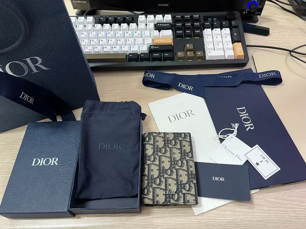 付属品完備 Dior ディオール オブリーク オーガナイザー カードウォレット