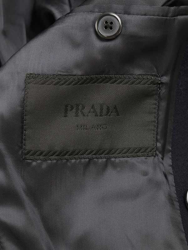 PRADA プラダ 22AW ダブルブレスト ウールテーラードジャケット UGN194 ネイビー 46