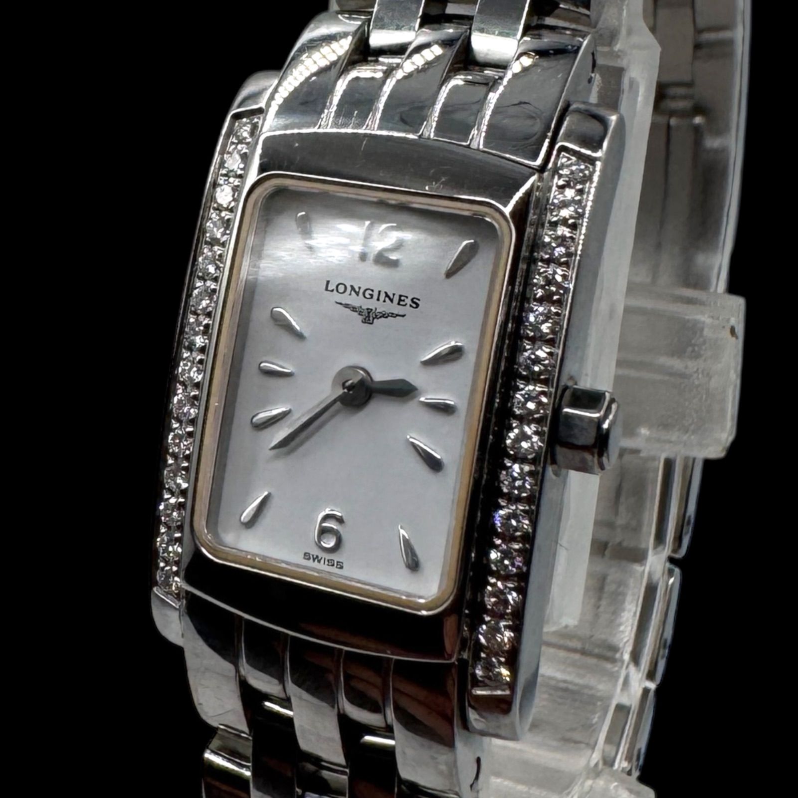 新品電池稼働 高級 LONGINES ロンジン 28P ダイヤベゼル