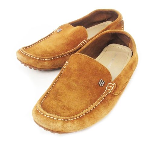 トミーヒルフィガー TOMMY HILFIGER モカシン スリッポン スエード レザー 革 ステッチ ロゴ 26.5cm 茶 ブラウン |CK23 GY18