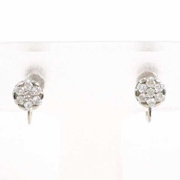 K18WG K14WG イヤリング clip-on earrings ダイヤ 0.30 総重量約1.4g