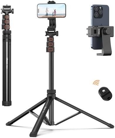 Ulanzi 三脚 スマホ カメラ三脚【2024新登場・超長170cm】安定感アップ 自撮り棒 三脚/一脚兼用 4段伸縮 リモコン付き