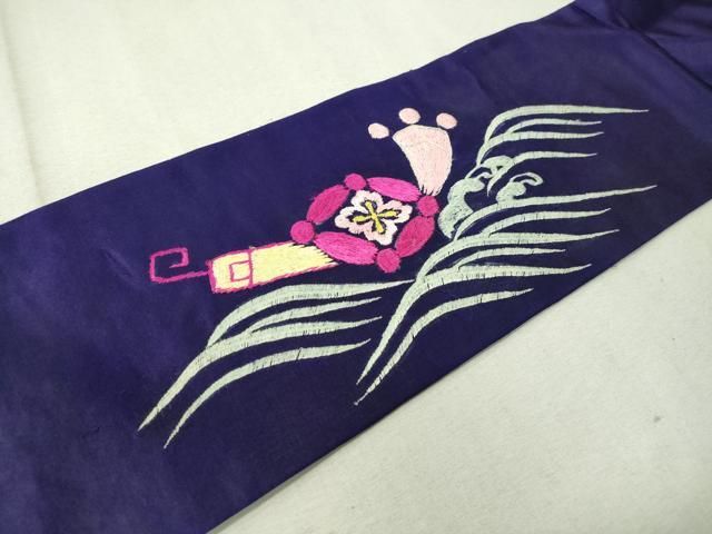 【美品】逸品　高級刺繍　正絹　初着　宝船 美品】逸品 高級刺繍 正絹 初着 宝船 machigiya_jrub-6836
