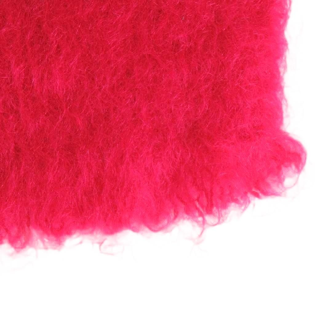 ロエベ LOEWE マフラー レザーパッチ モヘヤ ピンク系 小物