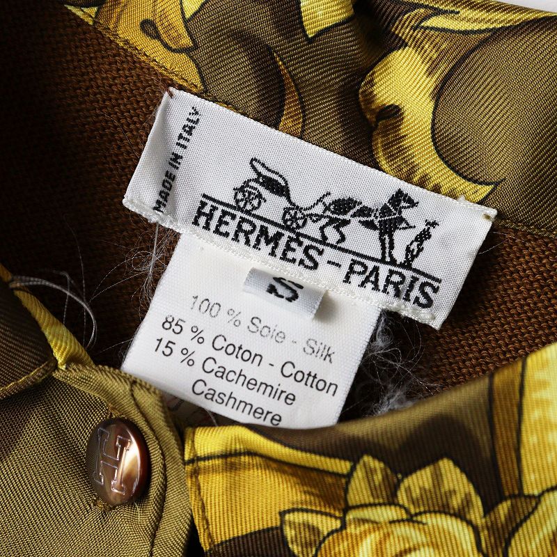 メンズ エルメス HERMES シルク切替 カシミヤブレンドニット 長袖