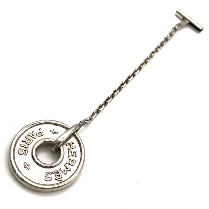 良品 HERMES エルメス セリエ SV925 バッグ チャーム キーリング