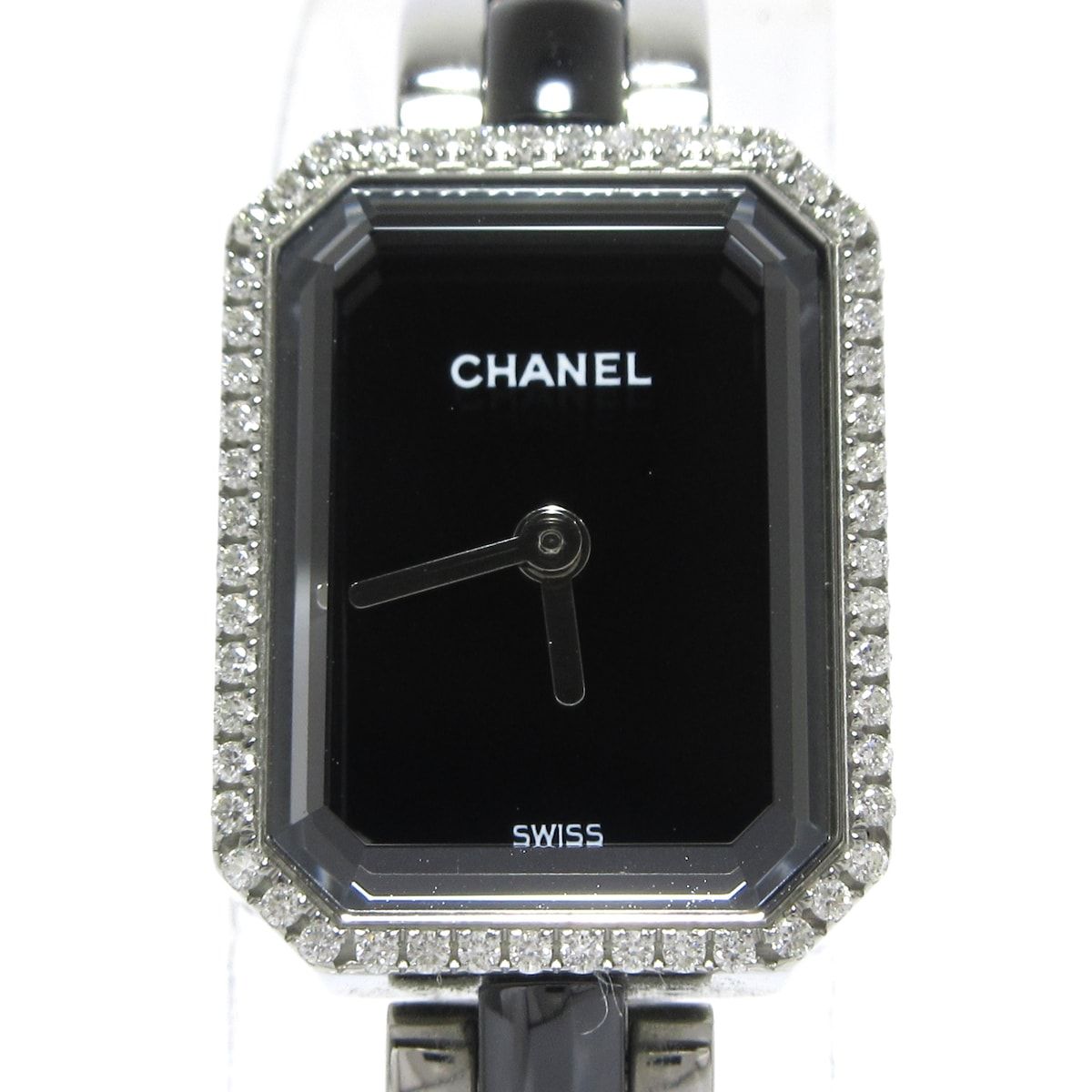 CHANEL シャネル 腕時計 プルミエール H2163 レディース SS×ブラックセラミック|ダイヤベゼル|プッシュリューズ 黒