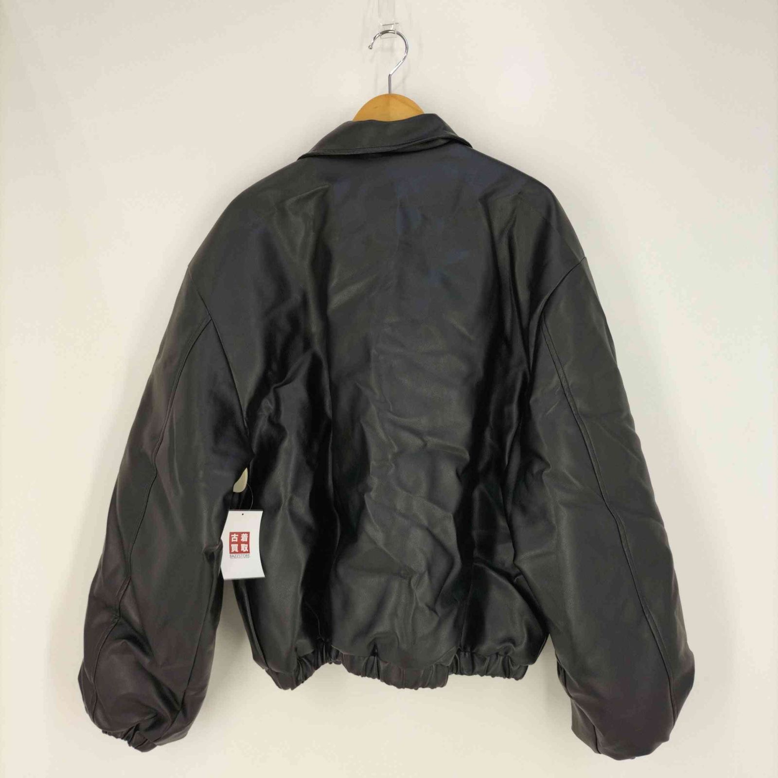 ユーズドフルギ USED古着 ダブルジップ フェイクレザー中綿ジャケット 