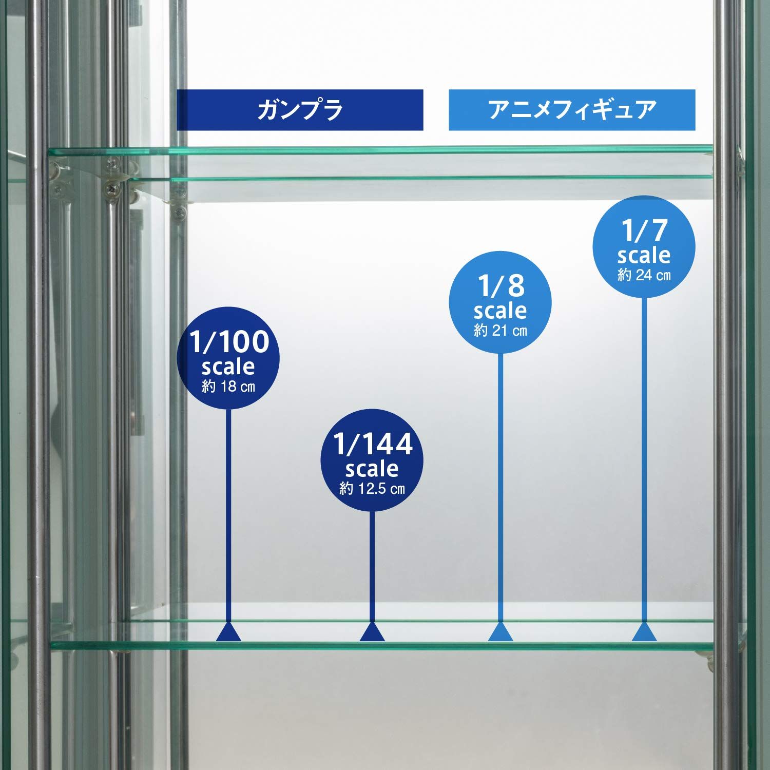 不二貿易 ケース フィギュアケース 3段 幅42.5×奥行36.5×高さ86cm ブラウン 強化ガラス 背面ミラー 組立商品 96048