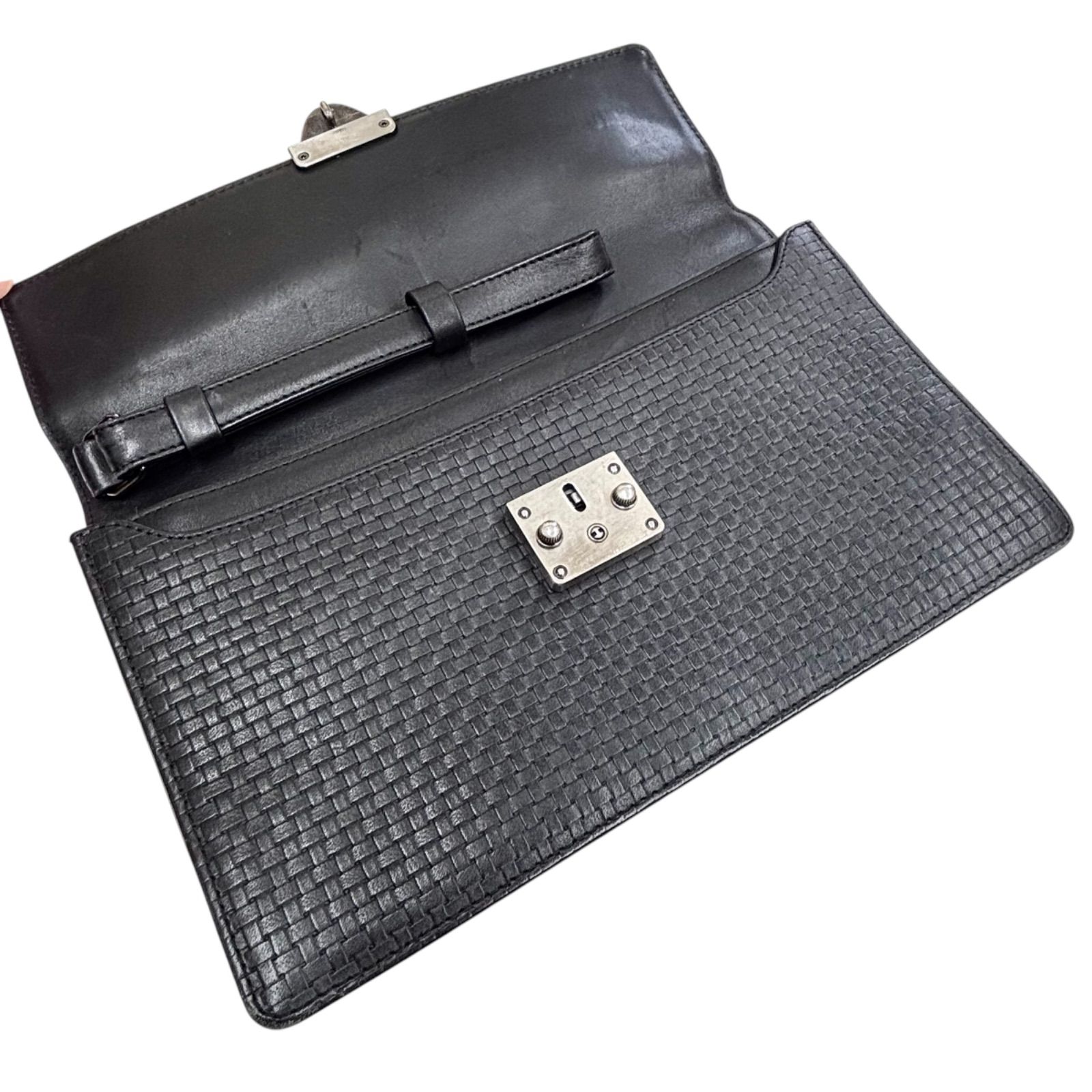 ジャンニヴェルサーチ　セカンドバッグ　　 GIANNI VERSACE クラッチバッグ セカンドバッグ 黒 レザー 【公式通販】