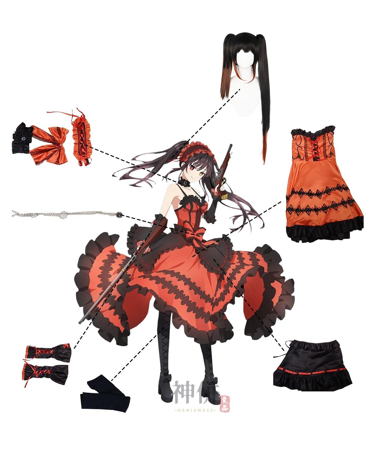 コスプレ衣装 KURUMI Wetrose】In Stock Kurumi SSR Cosplay Costume Tokisaki