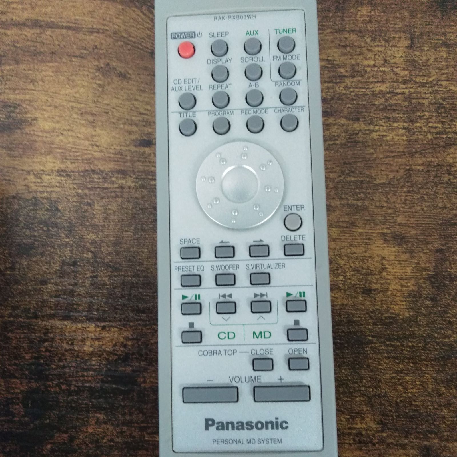 【中古】Panasonicパナソニック CD/MDデッキ用リモコンRAK-RXB03WH　　　　　　　B381