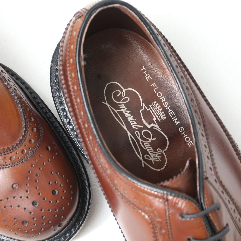 【偽造品10倍補償】公式正規品！FLORSHEIM フローシャイム ヴィンテージ Kenmoor ケンムール ドレスシューズ サイズ6 1/2 D 60’S ウイングチップ レザー 靴 ブランド古着【中古】20250625/RA5154 トライアスロン シューズ