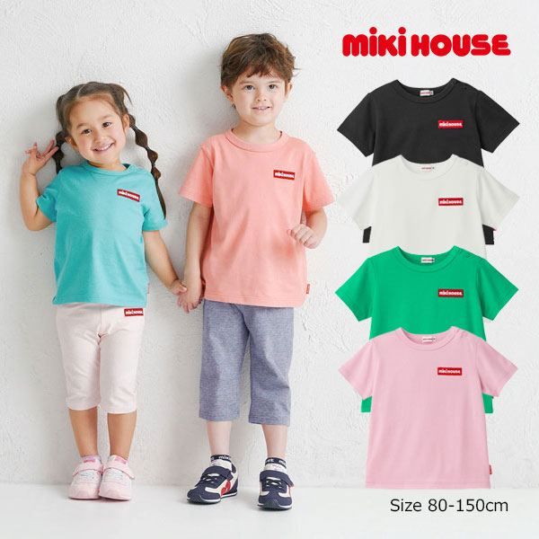 MIKI HOUSE アドベンチャー Tシャツ 100 ミキハウス mikihouse ワッペンロゴ 半袖 Tシャツ 100 白（01