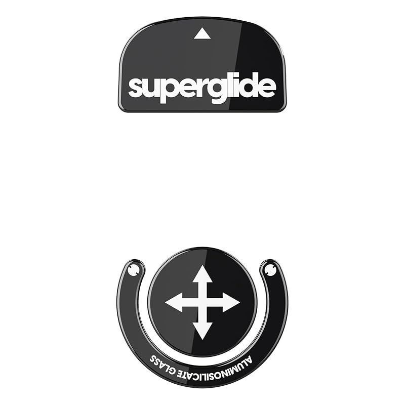 Superglide(Type S) マウスソール for Logicool Gpro X Superlight マウスフィート [ 強化ガラス素材 ラウンドエッヂ加工 高耐久 超低摩擦 Super Smooth ] - Black 0