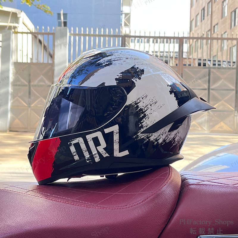 ヘルメット フルフェイスヘルメット バイク DOT承認 バイクヘルメット 耐久性 安全性 通気性 男女兼用 シールド色選択 おしゃれ インク色 A74