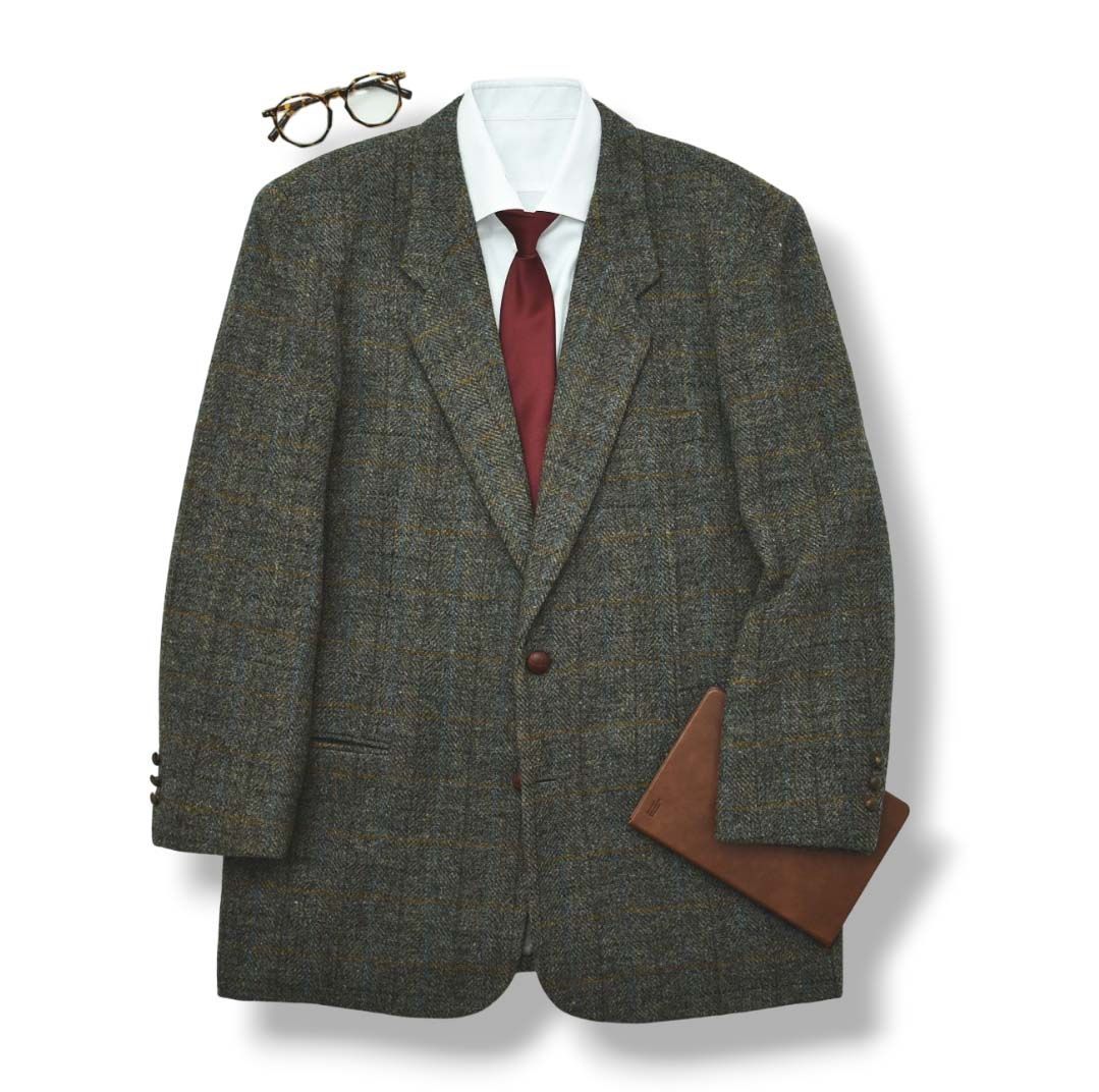 得価，爆買い】 【極美品 XL相当】パパス ハリスツイード テーラード