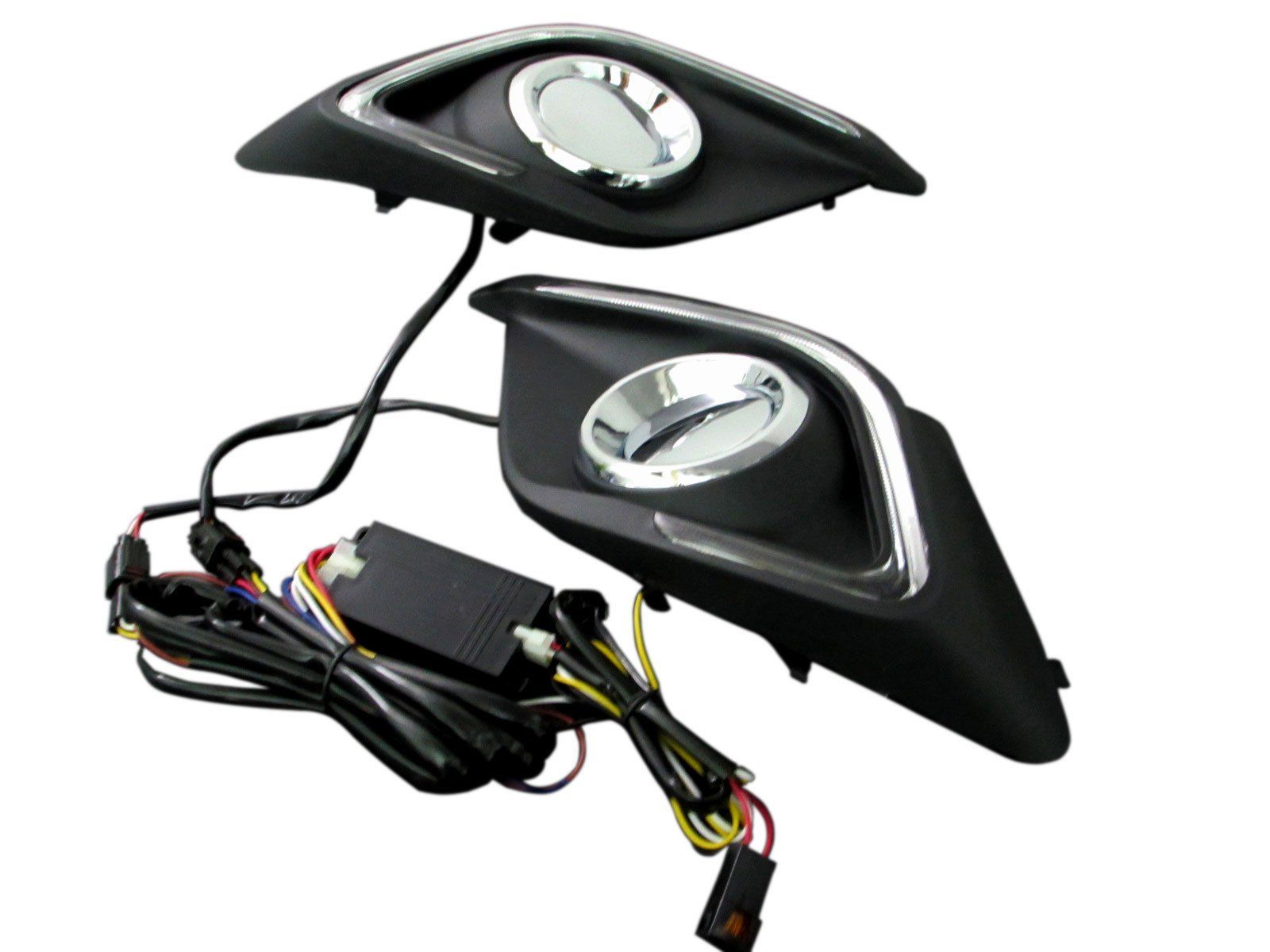 BRIGHTZ アクセラスポーツ BM 前期 LEDデイライト付きメッキフォグライトカバー 交換タイプ 【 FOG-H-085 】 BM2FS BM5FS BMEFS BM5AS BM2 BM5 BME M2 M5 ME 2FS 5FS EFS 5AS FS