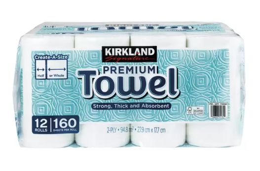 【KIRKLAND】カークランド ペーパータオル　シグネチャー ロールタオル160カット12ロール