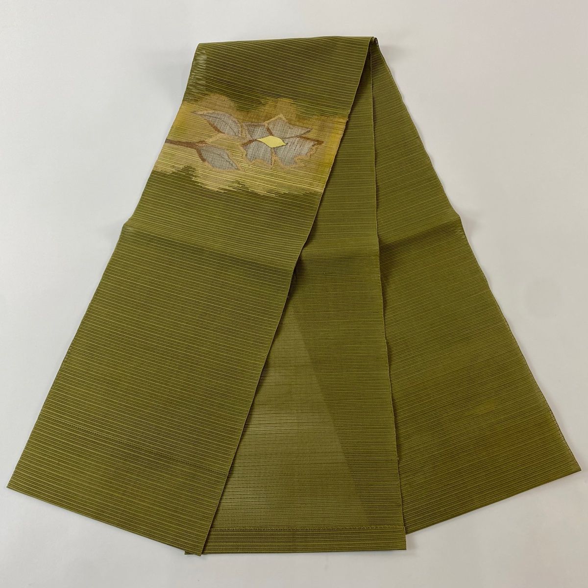 名古屋帯】竹と小鳥 紬 夏帯 作家物 名古屋帯】竹と小鳥 紬