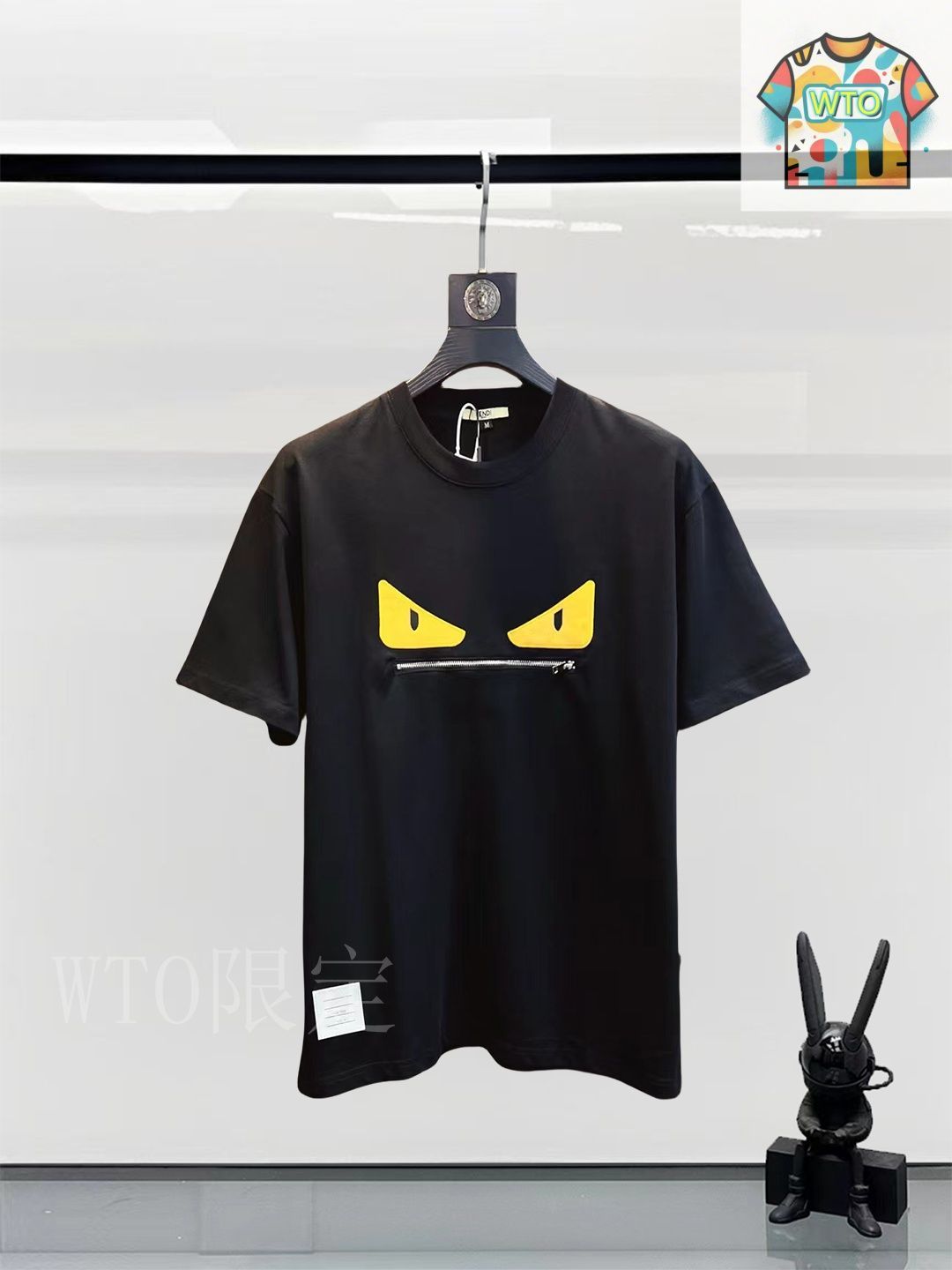 FENDI 25SS ブルーペカン柄 創立100周年エンブレム Tシャツ FENDI 25SS ブルーペカン柄 創立100周年エンブレム Tシャツ