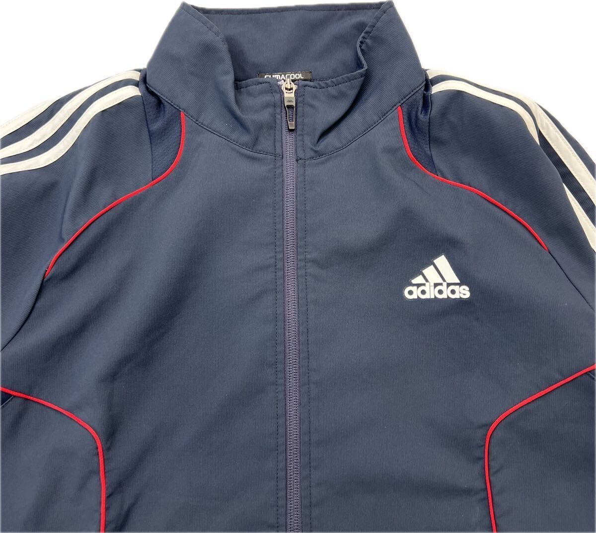 adidas ☆ 合わせやすい◎ ネイビー ナイロン ジャージ ジャケット XO