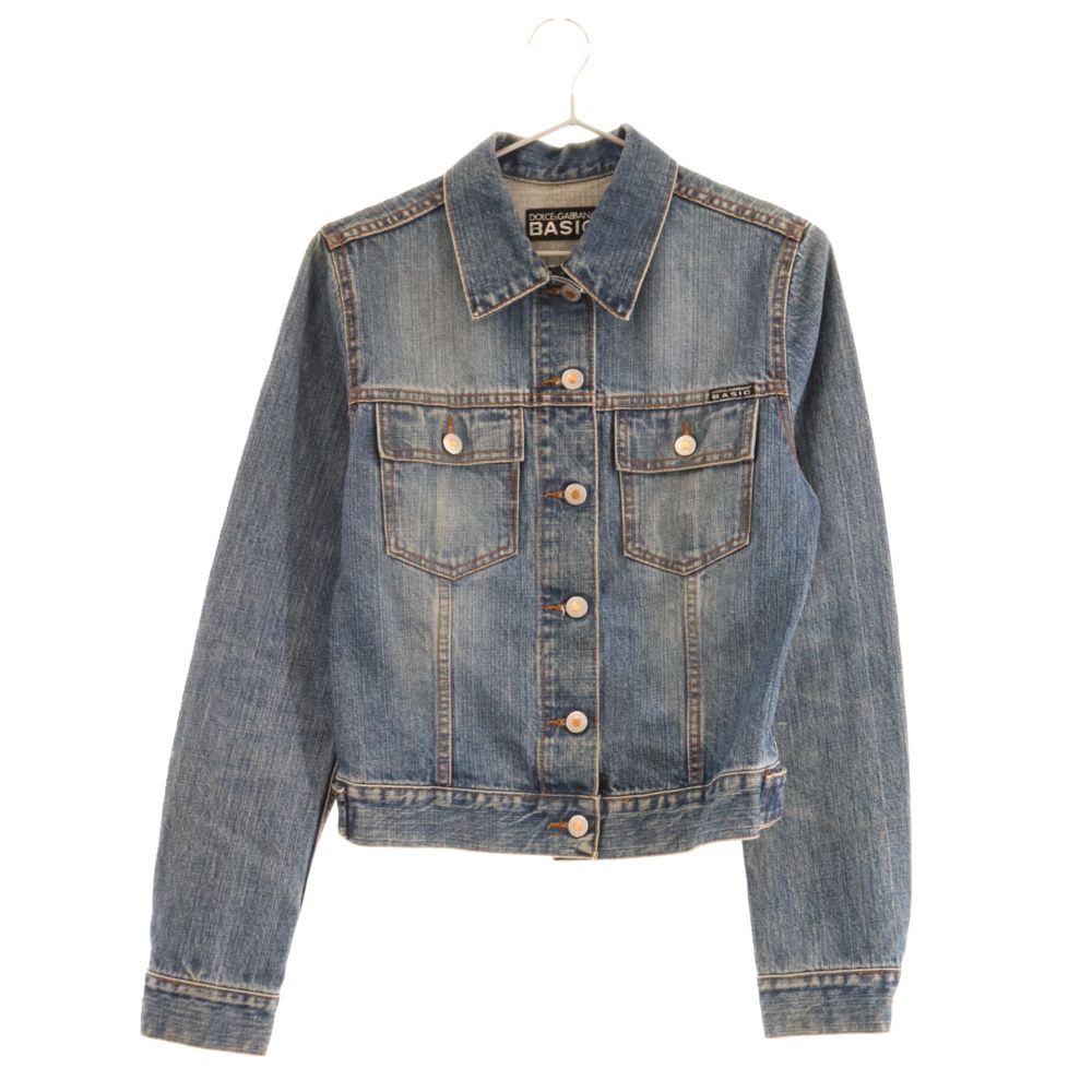 DOLCE & GABBANA BASIC (ドルチェアンドガッバーナ ベーシック) メタルボタン デニムジャケット インディゴ 31JK レディース