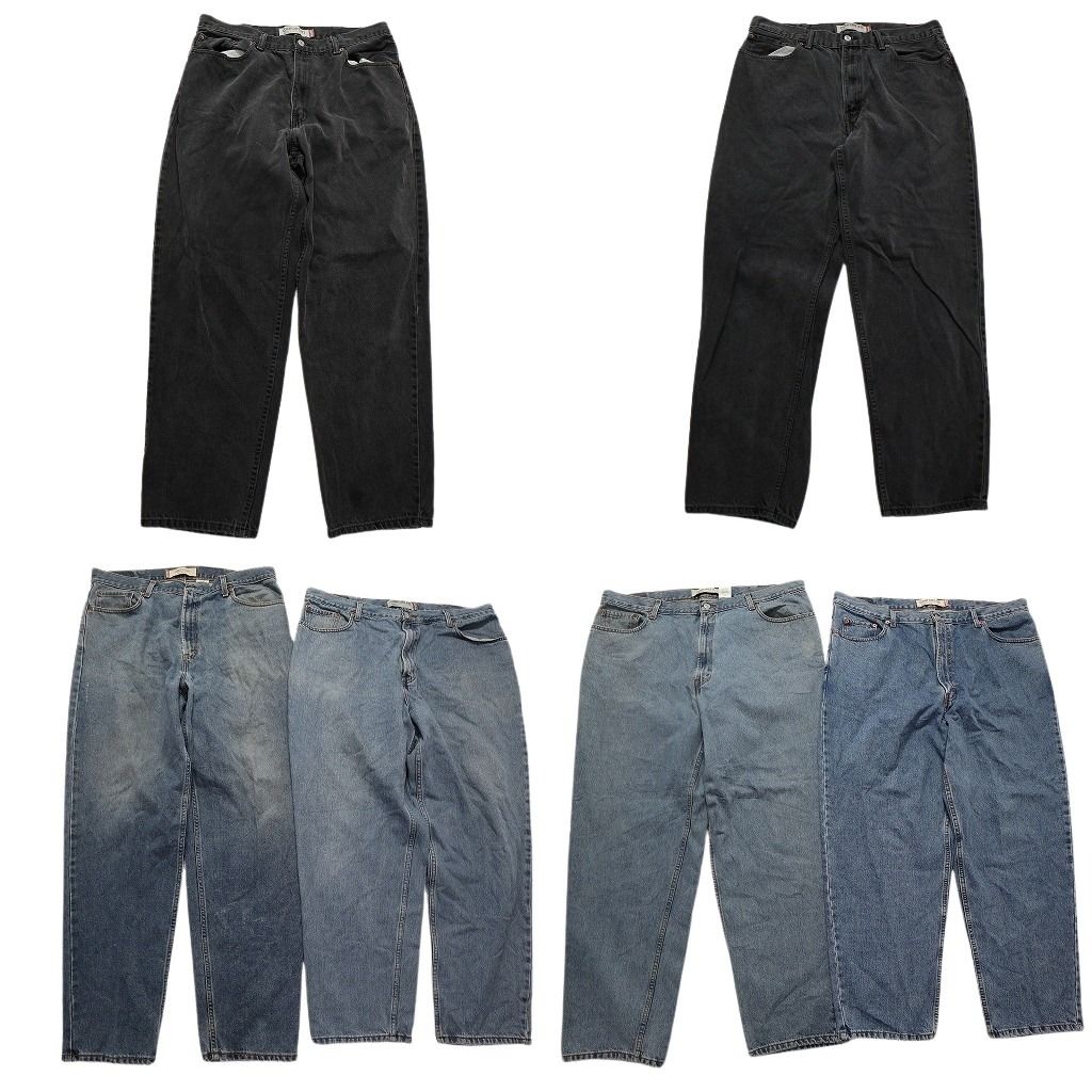 古着卸 リーバイス 560 デニム パンツ 6枚セット メンズ 38 42 ライトブルー ブラック フェード 古着 NC1266