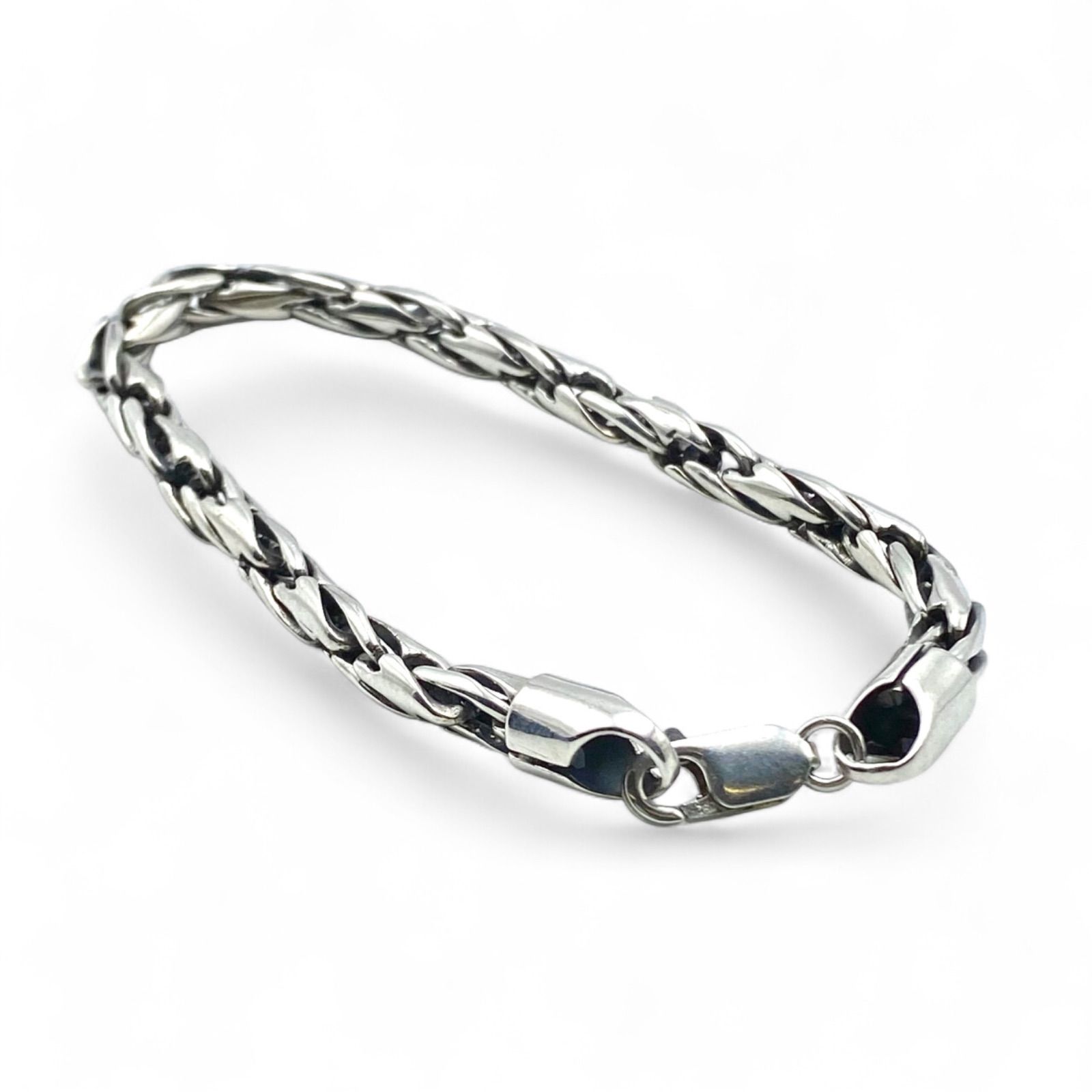 溢れる重厚感 ロープチェーン Silver 925 Bracelet シルバー ブレスレット 大ぶり シンプル ユニセックス WWW_SHINETEETH_COM