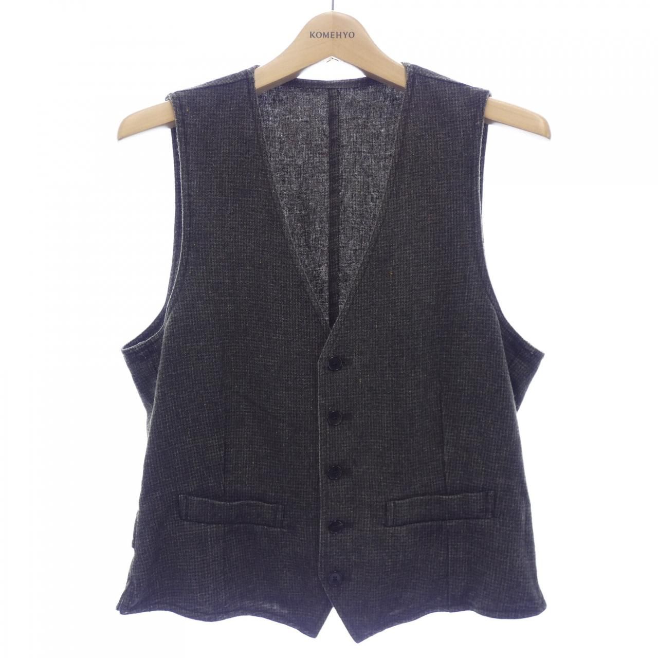 美品 LARDINI ラルディーニ ウール ベスト ブラウン チェック52 美品 LARDINI ラルディーニ ウール ベスト ブラウン チェック52