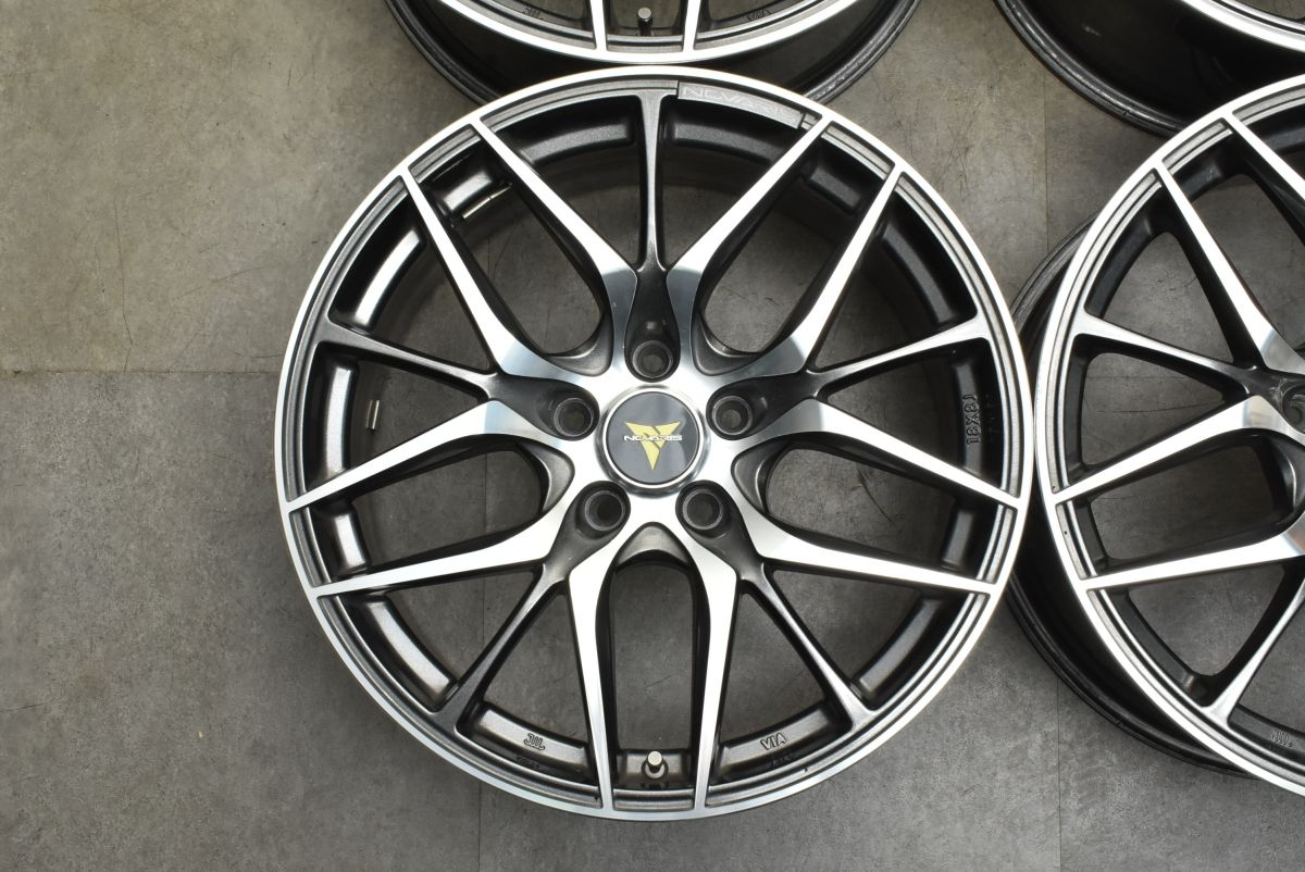 程度良好品 WEDS NOVARIS BEONDE LO 18in 8J 42 PCD114.3 4本セット 60プリウス アルファード ヴェルファイア ハリアー MAZDA6 リーフ