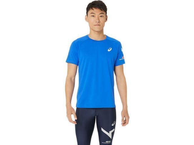 asics アシックス A-I-M DRY SS T-SHIRT イリュージョンブルー 2XL 2031E248 401 | 衣類 服 ウエア ウェア スポーツ 運動 男性 紳士服 メンズ トップス 半袖 Tシャツ ハーフスリーブ 部活 トレーニング デイ