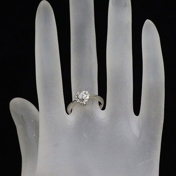 K18PG ハート ダイヤモンド リング 0.18CT k18YG ハートシェイプ